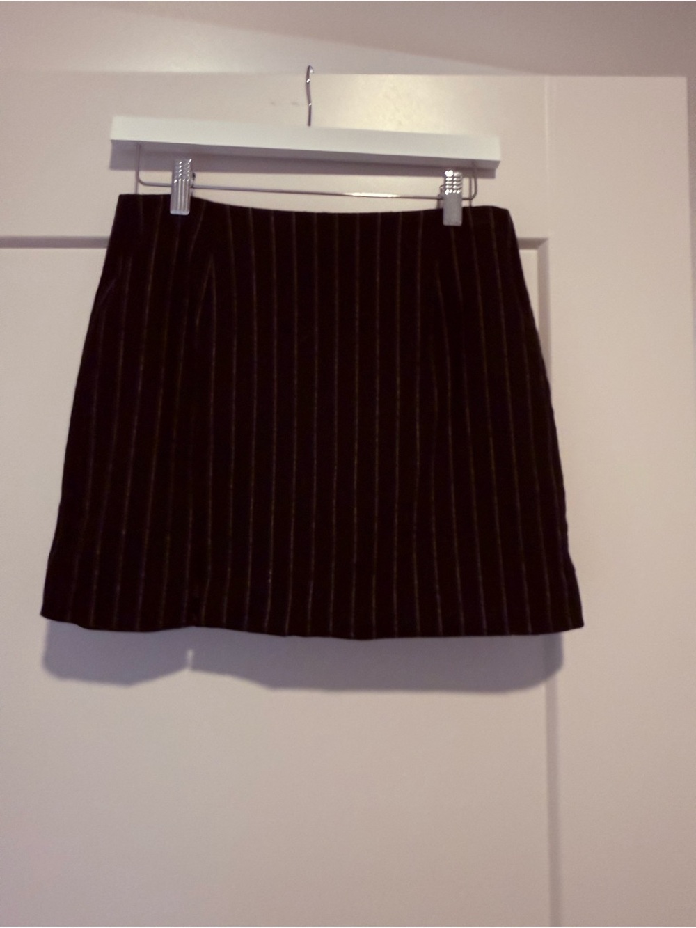 Madewell Black Pinstripe Mini Skirt
